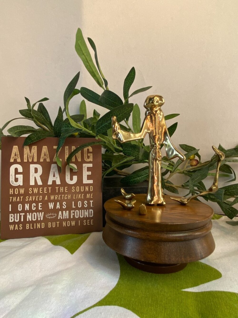 St Francis Assisi Brass Art in Metal George Good 1987 Music Talk to the Animals